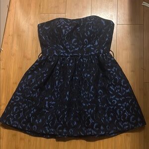 Forever 21 Black and Blue Strapless Dress